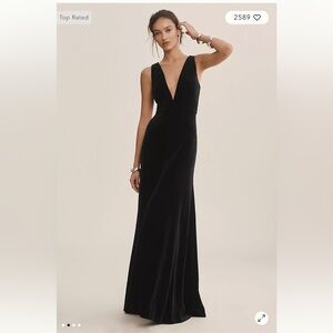Jenny Yoo Logan Black Velvet Gown size 4
